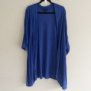 Worthington Cardigan Top Womans Plus Size 3X Longline Pretty Blue Half Sleeve
